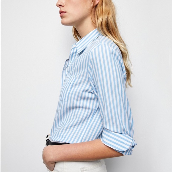 Nili Lotan NL shirt - ocean stripe, M - Picture 2 of 6